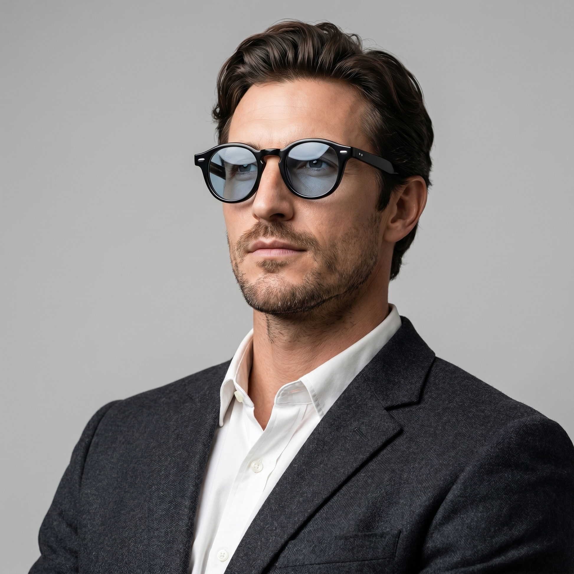 Men's Acetate Sunglasses Round Shape - side